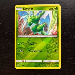 Scyther 5/68 Pokemon Hidden Fates Sun & Moon Reverse Holo Uncommon Card NM - Image 1