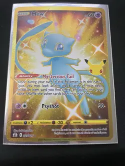 Pokemon Mew Secret Rare Celebrations 25th Anniversary Full Art Holo 025/025 Card - Image 1