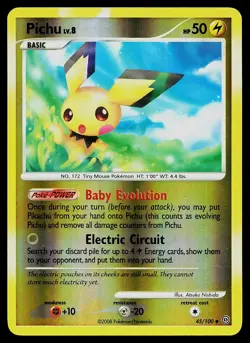 Pokemon Card - Pichu Stormfront 45/100 Uncommon Reverse Holo - Image 1
