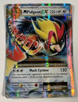 M Pidgeot EX 65/108 Evolutions Holo Pokemon Card LP - Image 1