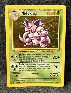 1999 Pokemon TCG Nidoking Base Set Holo Unlimited Holo Rare Card 11/102 - Image 1