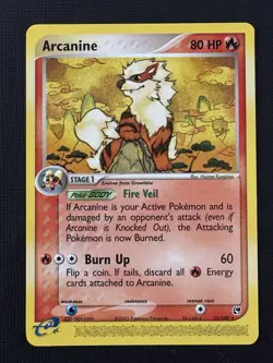 Pokemon Arcanine 15/100 EX Sandstorm Regular Rare 80HP Stage 1 TCG Card - Image 1