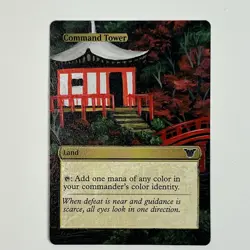 MTG Command Tower Hand Painted Altered Card, EDH Magic Japanese Alter Art Land - Image 1