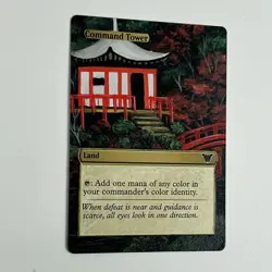 MTG Command Tower Hand Painted Altered Card, EDH Magic Japanese Alter Art Land - Image 2