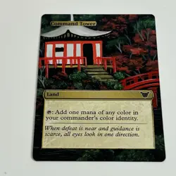 MTG Command Tower Hand Painted Altered Card, EDH Magic Japanese Alter Art Land - Image 3