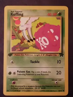 2000 Pokemon Card Team Rocket #58 1st Edition Koffing Vintage - Image 1