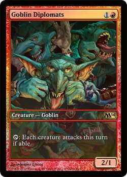Light Play x 1 Goblin Diplomats - Foil - Game Day Promo Magic 2014 Variants - Image 1