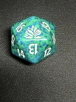 Magic the Gathering Beatdown Black Lotus Green Teal Spindown Dice - Image 1