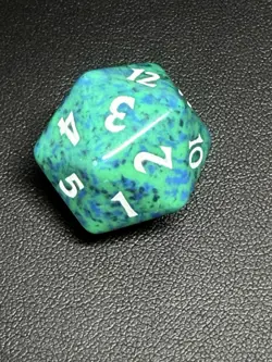 Magic the Gathering Beatdown Black Lotus Green Teal Spindown Dice - Image 2