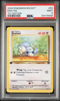 2000 POKEMON ROCKET 1ST EDITION #53 DRATINI MINT PSA 9 - Image 1
