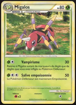 Carte Pokemon Migalos 15/123 HeartGold SoulSilver Francais - Image 1
