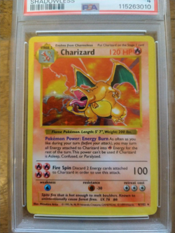 1999 POKEMON GAME SHADOWLESS #4 CHARIZARD-HOLO PSA 4 - Image 5