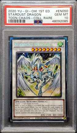 Stardust Dragon Yugioh 2020 TOCH-EN050 Collector's Rare 1st Edition PSA 10 - Image 1
