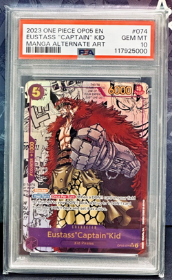 2024 One Piece OP-05 EN Manga Alternate Art #074 Eustass Captain Kid PSA 10 - Image 1