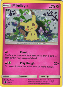 Mimikyu SM163 Team Up Blister Black Star Promo Sun & Moon Pokemon Card Near Mint - Image 1