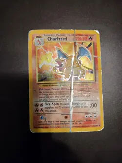 Pokemon Charizard Base Set Holo Rare Dragon Card 4/102 120 HP 1999 - Image 1