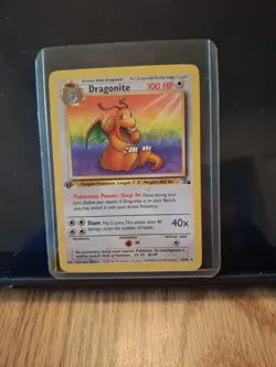 Pokemon TCG Dragonite 1st Edition Fossil Card Vintage LP+ Condition Non Foil - Image 1