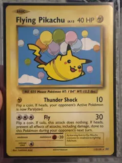 Pokemon TCG Flying Pikachu Card Evolutions 110/108, Regular Secret Rare NM - Image 1