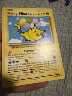 Pokemon TCG Flying Pikachu Card Evolutions 110/108, Regular Secret Rare NM - Image 5