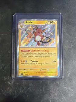 Pokemon TCG Raichu Holo Shiny Rare Card Paldean Fates 132/091 SV NM Condition - Image 1