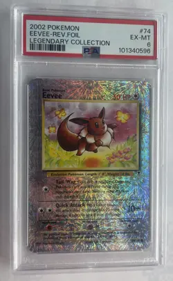 📈 Legendary Collection Eevee C #74 Reverse Holo 🦄Pokemon Card TCG 2002- PSA 6 - Image 1