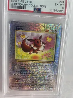 📈 Legendary Collection Eevee C #74 Reverse Holo 🦄Pokemon Card TCG 2002- PSA 6 - Image 5