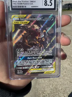 Pokemon TCG Umbreon & Darkrai GX SM241 Sun and Moon Tag Team Promo Card CGC 8.5 - Image 1