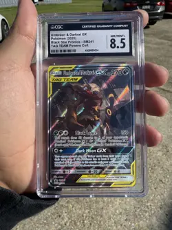 Pokemon TCG Umbreon & Darkrai GX SM241 Sun and Moon Tag Team Promo Card CGC 8.5 - Image 2