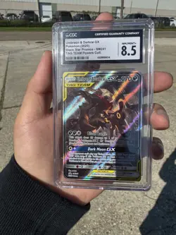 Pokemon TCG Umbreon & Darkrai GX SM241 Sun and Moon Tag Team Promo Card CGC 8.5 - Image 3