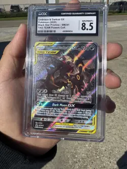 Pokemon TCG Umbreon & Darkrai GX SM241 Sun and Moon Tag Team Promo Card CGC 8.5 - Image 5