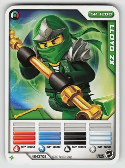 2012 LEGO Ninjago TCG - LLOYD ZX - Non Holo Character Card #1/125 - Image 1