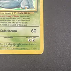 Pokemon Vintage Venusaur 15/102 Base Set Holo Card - Image 2