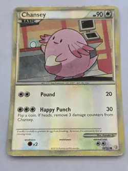 2010 Pokemon CHANSEY HeartGold & SoulSilver REVERSE HOLO Base Set Card 58/123 - Image 2