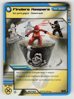 2011 LEGO Ninjago TCG - FINDERS KEEPERS - Non Holo Lightning Card #49/81 - Image 1