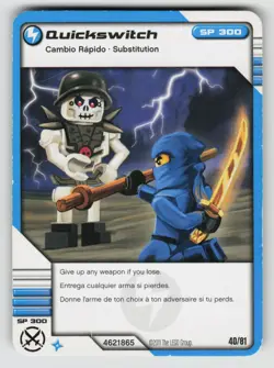 2011 LEGO Ninjago TCG - QUICKSWITCH - Non Holo Lightning Card #40/81 - Image 1