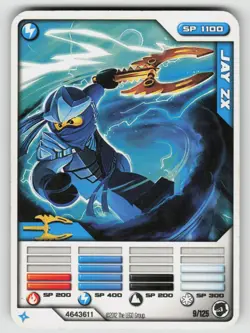 2012 LEGO Ninjago TCG - JAY ZX - Non Holo Lightning Character Card #9/125 - Image 1