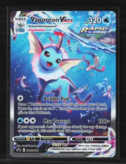 Pokemon 2021 Sword & Shield Vaporeon VMAX #SWSH182 - Image 1