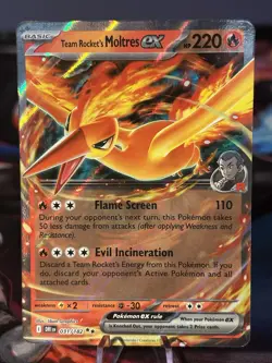 2025 POKEMON DRI EN-DESTINED RIVALS 031 TEAM ROCKET'S MOLTRES EX NM/M - Image 1