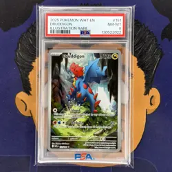 PSA 8 NEAR MINT 2025 Pokemon White Flare DRUDDIGON #151 Illustration Rare - Image 2