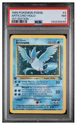 Pokemon TCG Articuno 1st Edition Holo Rare Fossil, 2/62, WOTC, Vintage 1999 - Image 1