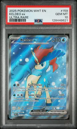 2025 POKEMON WHT EN-WHITE FLARE ULTRA RARE #159 KELDEO EX PSA 10 - Image 1