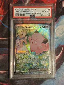 2025 POKEMON JTG SPECIAL ILLUSTRATION RARE #184 LILLIE'S CLEFAIRY EX PSA 10 - Image 1
