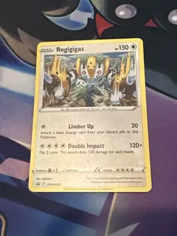 Pokemon TCG Regigigas SWSH Black Star Promos SWSH247 Promo Cosmos Holo Rare - Image 1