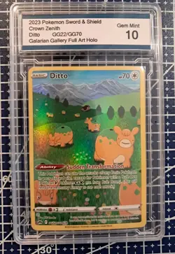 2023 Pokemon Sword And Shield Crown Zenith #GG22 Ditto Full Art Holo Gem Mint 10 - Image 1