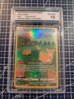 2023 Pokemon Sword And Shield Crown Zenith #GG22 Ditto Full Art Holo Gem Mint 10 - Image 2