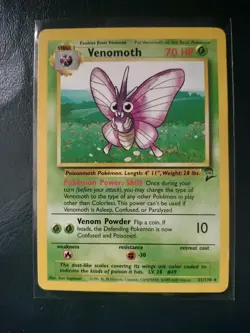 Pokemon TCG Vintage Non Holo Rare Venomoth Base 2 WotC 31/130 LP - Image 1