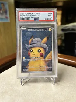 2023 Pokemon Scarlet & Violet Van Gogh Full Art Pikachu With Grey Felt Hat PSA 9 - Image 1