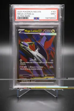Mega Latias ex PSA 9 MINT 2025 Pokemon MEG #163 – Ultra Rare Full Art Holo - Image 1