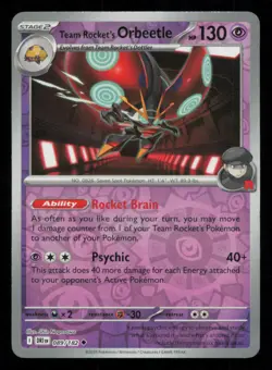Team Rocket's Orbeetle 089/182 Pokemon Destined Rivals Near Mint REVERSE HOLO - Image 1
