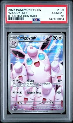 2025 POKEMON PFL EN-PHANTASMAL FLAMES ILLUSTRATION RARE #105 WIGGLYTUFF PSA 10 - Image 1